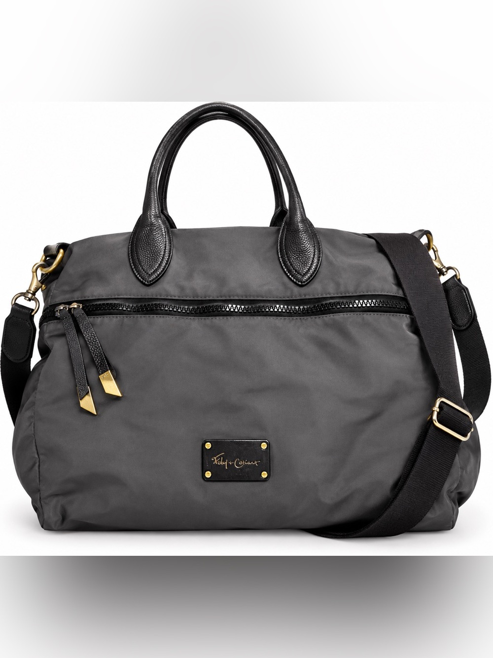 Foley+Corinna Gray Nylon Weekender Travel Bag  Expandable Vacation Resort
